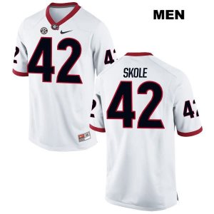 Men's Georgia Bulldogs NCAA #42 Jake Skole Nike Stitched White Authentic College Football Jersey LXY3254ZM